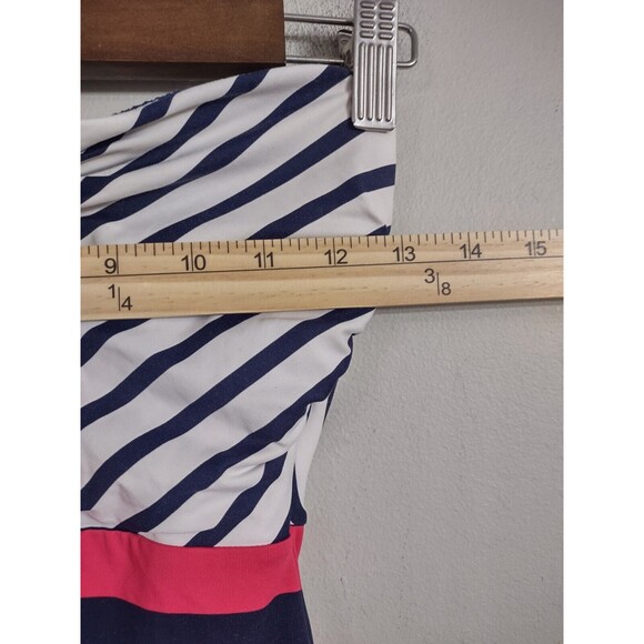 Tommy Bahama Swimsuit  One Piece Striped Blue White Size 4 - Picture 5 of 7